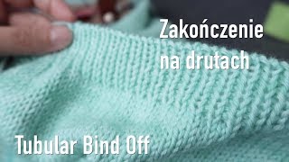 Zakończenie na drutach igłą do wyszywania Tubular Bind Off [upl. by Mellar]