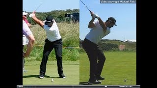 Jon Rahm golf swing  Long Iron faceon amp downtheline July 2017 [upl. by Blumenfeld]