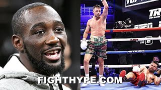 TERENCE CRAWFORD REACTS TO JOSH TAYLOR DROPPING amp BEATING JOSE RAMIREZ TO BECOME UNDISPUTED AT 140 [upl. by Sivla241]