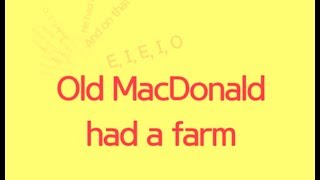 Old MacDonald Had A Farm Lyrics Only [upl. by Fitton]