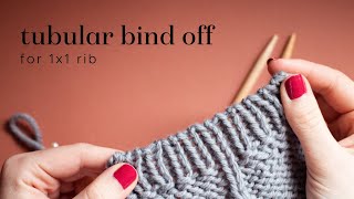 Knitting tutorial Tubular bind off for 1x1 rib [upl. by Askari]