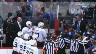 Patrick Roy vs Bruce Boudreau end of game Anaheim Ducks vs Colorado Avalanche 10213 NHL Hockey [upl. by Einad367]