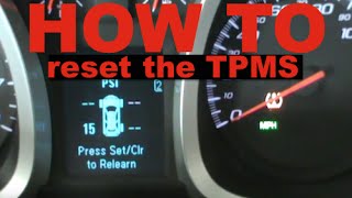 Chevy Equinox  GMC Terrain  How to Reset the TPMS [upl. by Ohl]