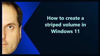 How to create a striped volume in Windows 11 [upl. by Blanchard]