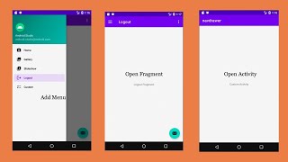 Android Studio Navigation Drawer With Fragment and Activity  Custom Navigation Drawer [upl. by Sapphire]