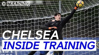 Flying Saves With Courtois  Training With The Chelsea Goalkeepers  Inside Training  Chelsea FC [upl. by Audie31]