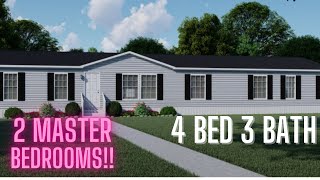 This Mobile Home Has Two Master Bedrooms 4 Bed 3 Bath Admiral Roddy Mobile Home Tour [upl. by Airemaj506]