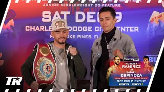 Robeisy Ramirez amp Rafael Espinoza Faceoff From Todays Press Conference [upl. by Ayirp650]