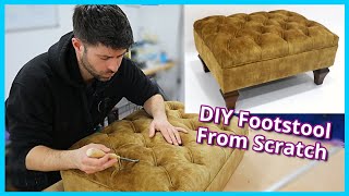 HOW TO MAKE A DIAMOND TUFTED FOOTSTOOL  DIY FOOTSTOOL FROM SCRATCH  FaceliftInteriors [upl. by Warila568]