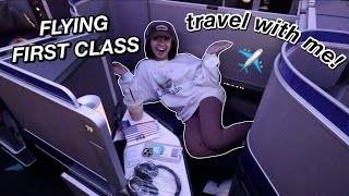 FLYING FIRST CLASS TO NEW YORK  travel with me vlog Nicole Laeno [upl. by Ahsim141]