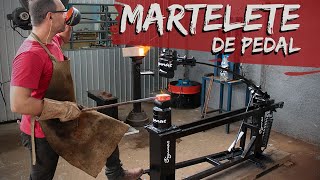 COMO FAZER MARTELETE DE PEDAL  Treadle Hammer [upl. by Anirdnajela]