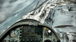 Gliding video  Duo Discus glider cockpit flight at Samedan  Alps Soaring [upl. by Ycnay]