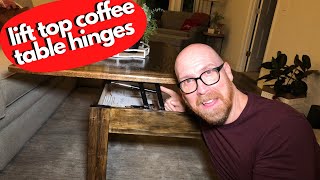 DIY Lift Top Coffee Table Hinges amp Hardware Installation [upl. by Nasaj]