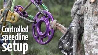 Controlled speedline  slideline  Arborist rigging systems [upl. by Dallon953]