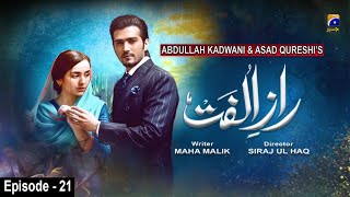 RaazeUlfat  EP 21  English Subtitles  25th August 2020  HAR PAL GEO [upl. by Hook]