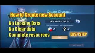 Paano gumawa ng bagong account sa mobile legends  no lossing resources [upl. by Domenico]