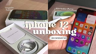 iPhone 12 Mint Green 128 GB Unboxing in 2024  Accessories MagsafeMagnetic Charger Aipods Pro📦 [upl. by Anastasius155]