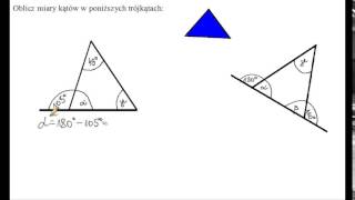 Obliczanie miar kątów w trójkątach [upl. by Hussar]