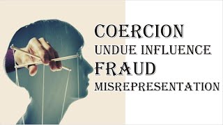 Coercion Undue Influence Fraud Misrepresentation  Indian Contract Act 1872  Law Guru [upl. by Asquith]