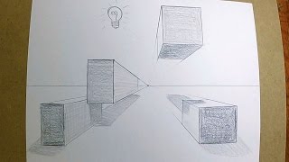 How to Draw Boxes in 1Point Perspective [upl. by Airres]