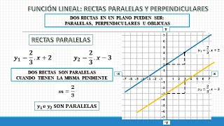 FUNCIÓN LINEAL RECTAS PARALELAS Y PERPENDICULARES [upl. by Down]