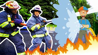 Blippi at the Fire Station  Explore with BLIPPI  Educational Videos for Toddlers [upl. by Aisatsan109]