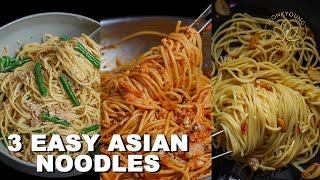 3 EASY Asian Noodle Recipes with Few Ingredients [upl. by Neelhtak435]