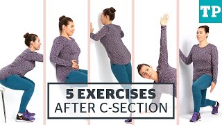 Postpartum Workout 5 exercises for after a Csection [upl. by Stine]