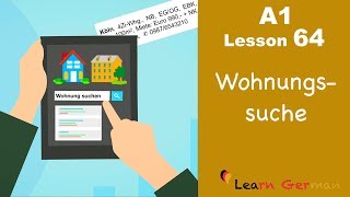 A1  Lesson 64  Wohnungssuche  Apartment  hunting  Learn German for beginners [upl. by Frere]