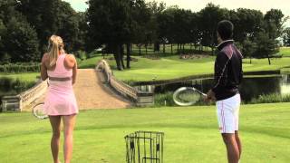 Djokovic vs Sharapova Power Golf [upl. by Na]