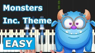 MONSTERS INC THEME  Piano Tutorial EASY [upl. by Attiuqihc]