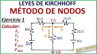 LEY DE KIRCHHOFF NODOS  EJERCICIO 1 [upl. by Eelrebmyk]