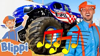 Blippi MONSTER TRUCKS Song  Educational Songs For Kids [upl. by Aynwat395]