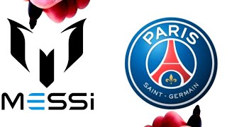 Drawing Messi and PSG Paris SaintGermain Logo [upl. by Dasteel]