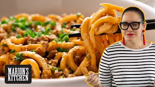 15 minute Pork amp Sesame Udon Noodles  Marions Kitchen [upl. by Hailahk]