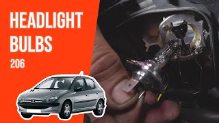 How to replace the headlight bulbs PEUGEOT 206 💡 [upl. by Meihar]