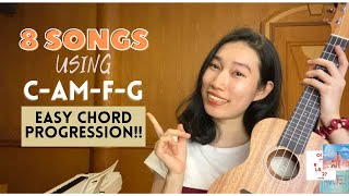 8 SONGS WITH 4 EASY CHORDS Ukulele Tutorial by Chairia Tandias [upl. by Waylen]