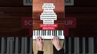 Alessia Cara  Scars To Your Beautiful EASY Piano Tutorial with Letter Notes Shorts [upl. by Ayrb]