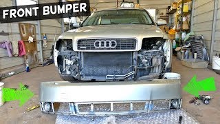 AUDI A4 B6 FRONT BUMPER COVER REMOVAL REPPLACEMENT [upl. by Aronid137]