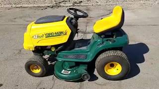 Yardman 42quot Wide Deck Riding Lawn Mower [upl. by Enneyehs]