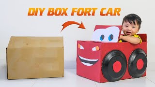 DIY I How To Make a Cardboard Box Car I Lightning McQueen [upl. by Thomsen]