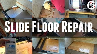 Rotted RV Slide Out Floor Repair  Fixed Manufacturer Flaw [upl. by Gherardi]