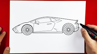 HOW TO DRAW A LAMBORGHINI CAR [upl. by Spiegel]