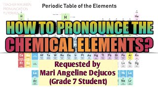 HOW TO PRONOUNCE THE 118 ELEMENTS IN PERIODIC TABLE  Teacher Maureen [upl. by Nnyletak415]