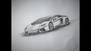 How to draw a Lamborghini Aventador [upl. by Daus555]