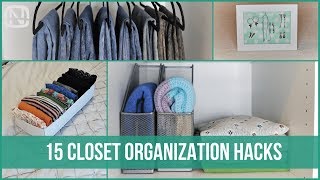 15 CLOSET ORGANIZATION HACKS  How to organize your closet  OrgaNatic [upl. by Bittner]