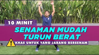 Set Senaman Mudah 10 Minit Untuk Kurus  KHAS UNTUK YANG JARANG BERSENAM [upl. by Aiekram]