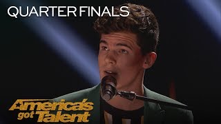 Joseph OBrien 20 yo Never Kissed or Never Dated sings “Hello”Americas Got Talent 2018 Audition AGT [upl. by Ethbin]