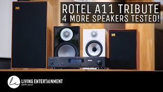 Rotel A11 Tribute 4 More Speakers Tested  Monitor Audio Bowers amp Wilkins and Wharfedale [upl. by Ayouqat]