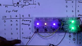 SR Flip Flop using NAND Gate practical [upl. by Alleram388]